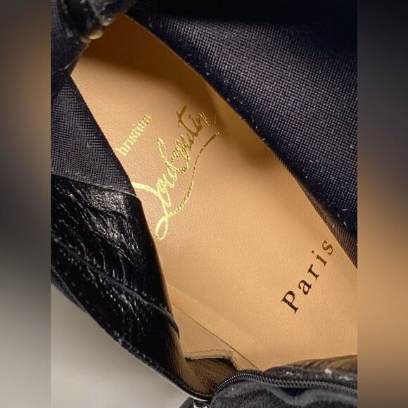 Christian Louboutin Black Stretchadoxa Botta Alta Suede Boots size 37 - Picture 13 of 16